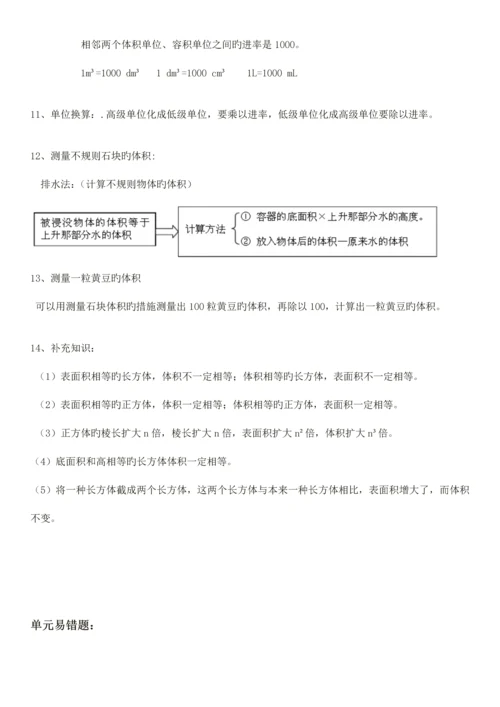 2023年北师大版数学五年级下册知识点和易错题汇总.docx