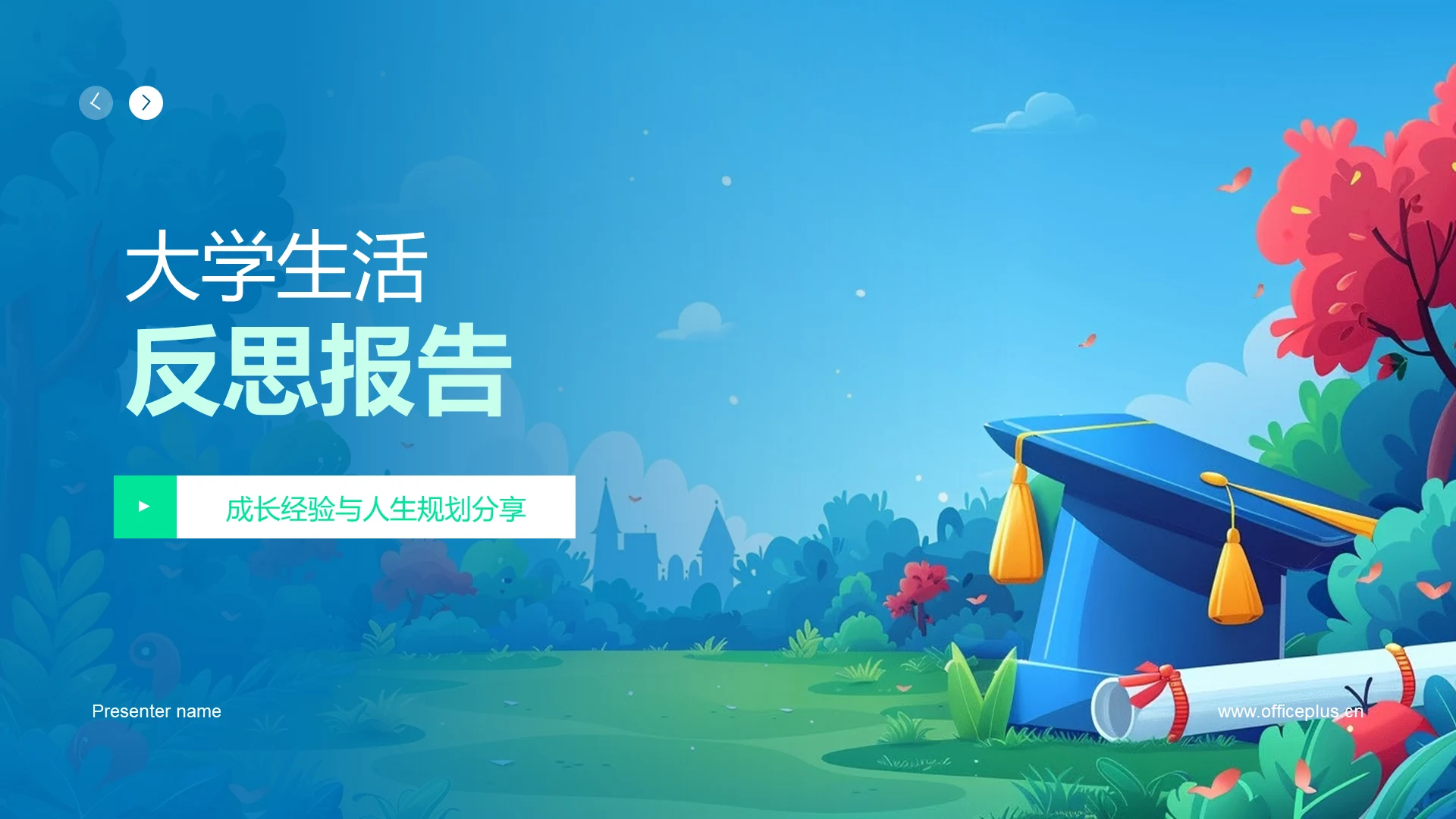 大学生活反思报告PPT模板