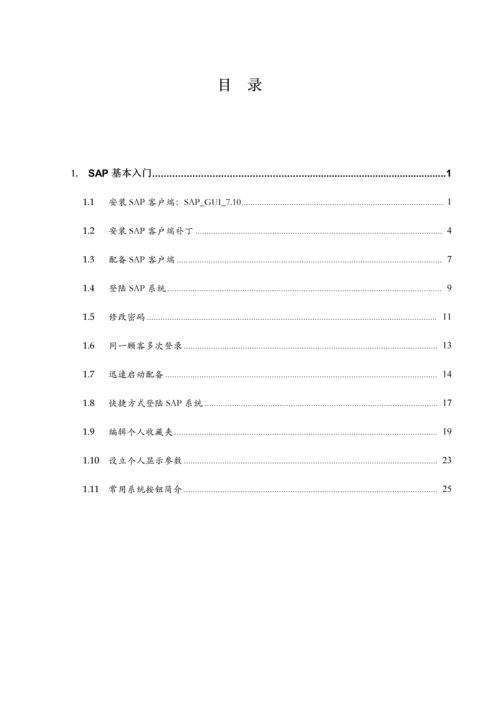 erp系统实施专项项目操作标准手册sap基础入门.docx