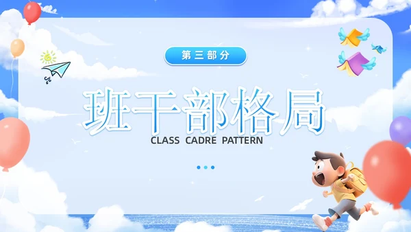 梦幻风蓝色班干部培训学生干部主题班会PPT学生干部培训