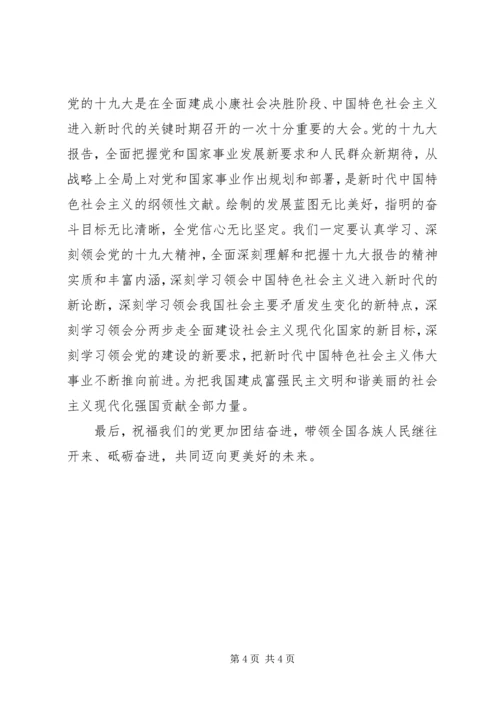 学习十九大会议精神心得体会 (6).docx