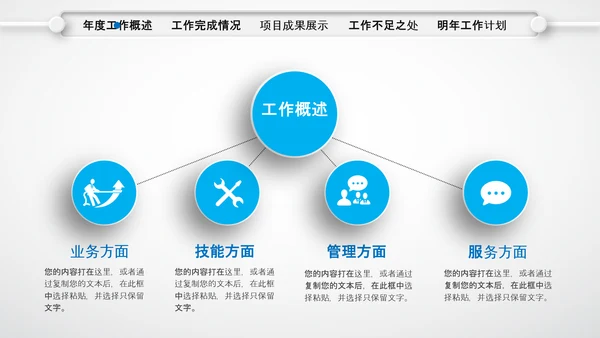 微立体蓝色年终总结工作汇报个人述职PPT