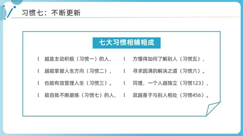 蓝色商务简洁高效能人士的七习惯
