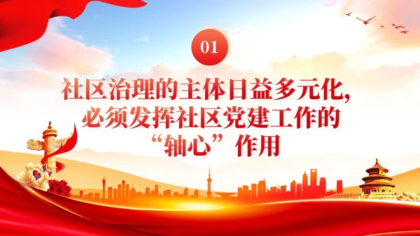 发挥社区党建的四个引领作用党课ppt课件