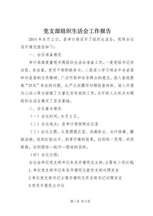 党支部组织生活会工作报告.docx