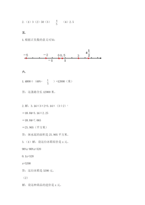 人教版数学六年级下册试题期末模拟检测卷精品（夺分金卷）.docx