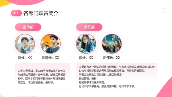 中学大学新生学生会招新学生会招聘通用PPT模版