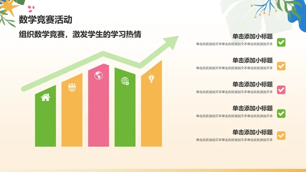 绿色小清新小学数学教学公开课互动课件PPT模板