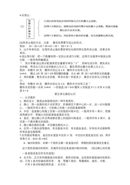 人教版六年级数学上册各单元知识点归纳.docx