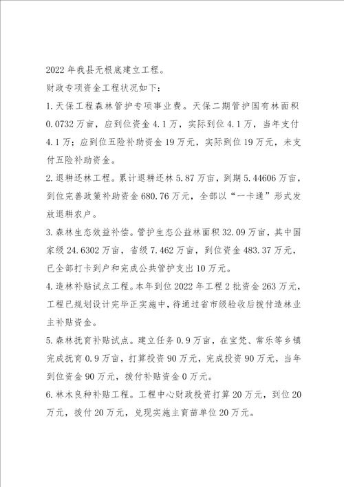 林业局2022年林业项目稽查工作自查报告