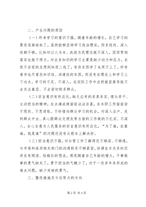 副职民主生活会发言提纲.docx