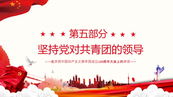 在庆祝共青团成立100周年大会上的讲话PPT