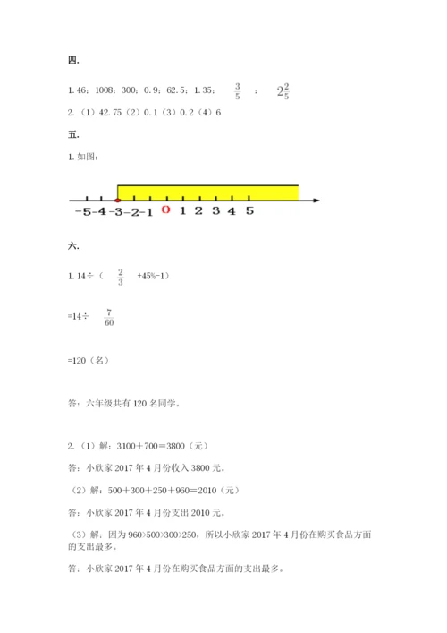 小学六年级升初中模拟试卷及完整答案【精品】.docx