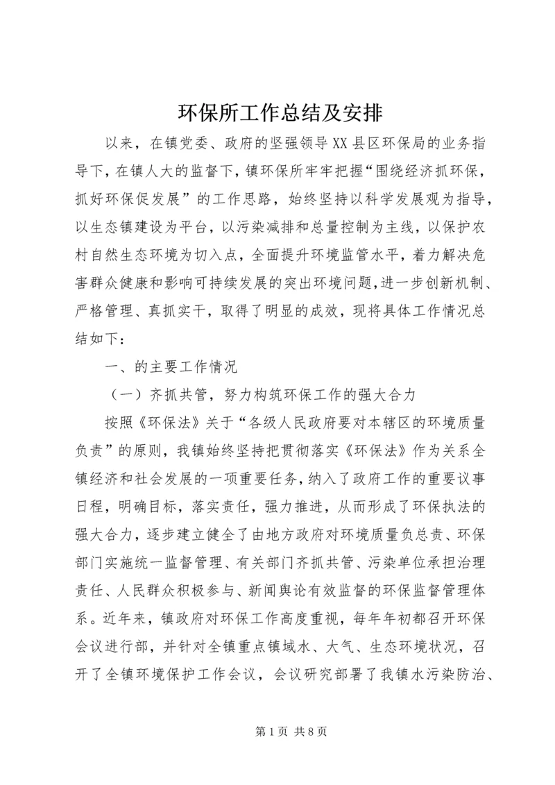 环保所工作总结及安排 (6).docx