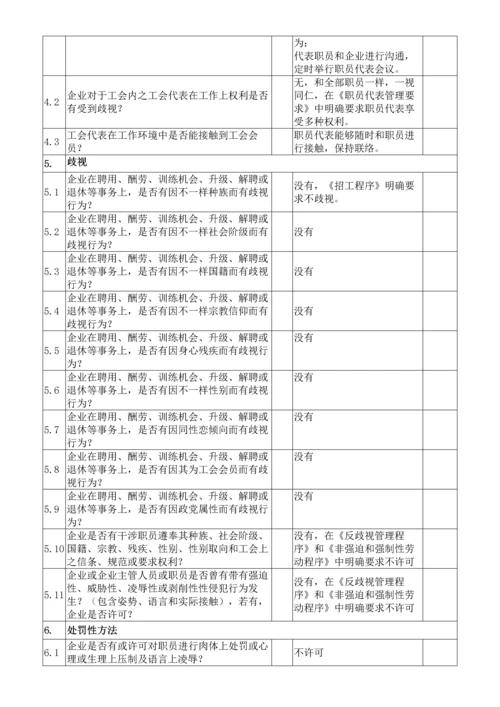 BSCI认证社会责任管理标准体系内审检查表.docx