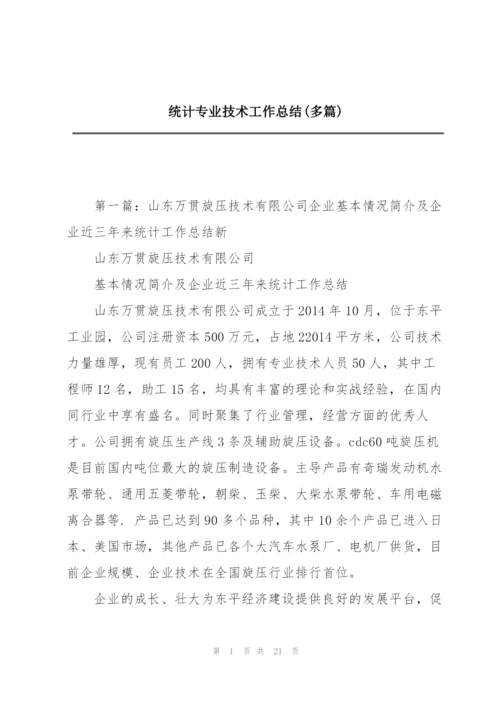 统计专业技术工作总结(多篇).docx