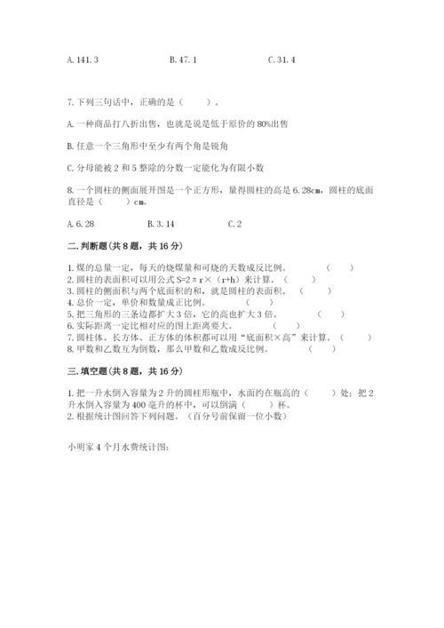 六年级下册数学期末测试卷必考题.docx