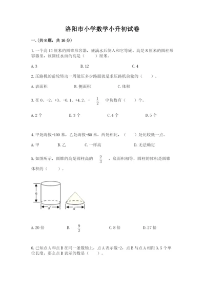 洛阳市小学数学小升初试卷带答案（考试直接用）.docx