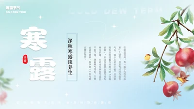 彩色弥撒寒露养生二十四节气PPT课件