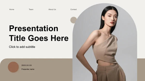 橙色时尚/奢华服装行业画册图集PPT主题