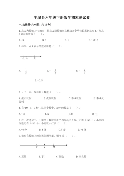 宁城县六年级下册数学期末测试卷附答案.docx