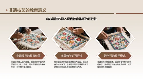 棕色中国风非遗技艺与精神的传承PPT模板