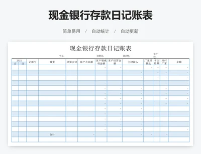现金银行存款日记账表