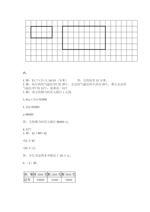 人教版数学六年级下册试题期末模拟检测卷附参考答案【基础题】.docx