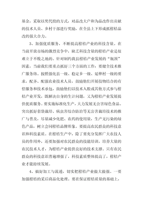 柑桔产业的调查报告