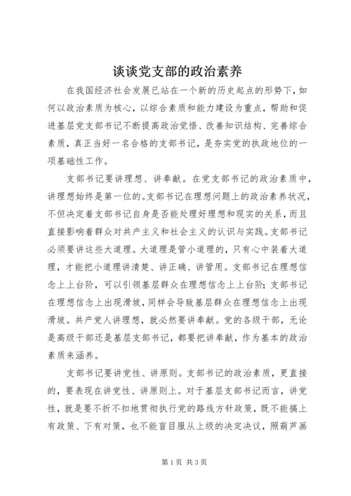 谈谈党支部的政治素养.docx