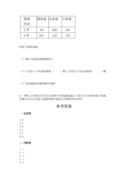 人教版三年级下册数学期末测试卷精品（完整版）.docx