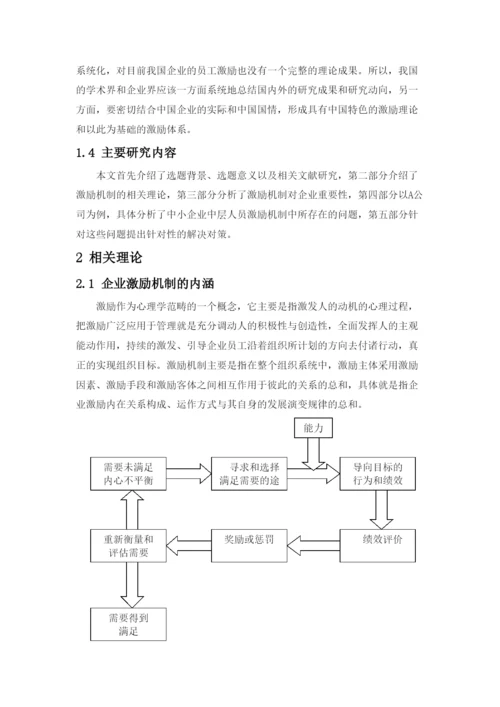 【精编】A公司中层人员激励机制研究（论文）2262).docx