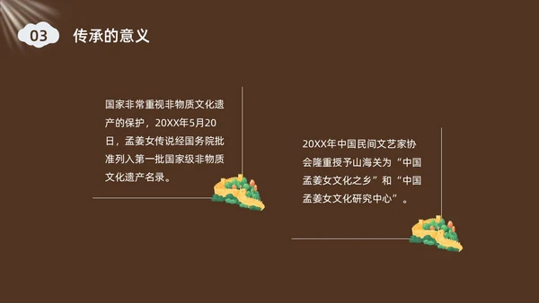 深棕色水彩插画孟姜女哭长城说课PPT课件神话故事