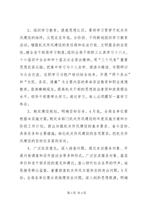 老干部局加强机关作风建设实施方案 (4).docx