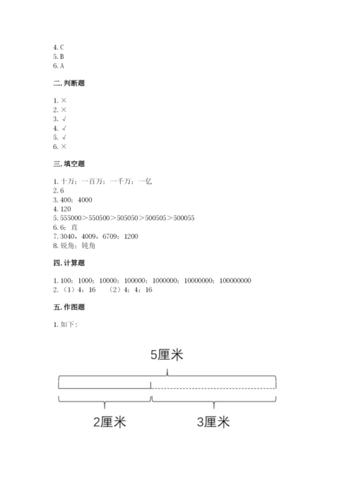 人教版四年级上册数学《期中测试卷》加答案解析.docx