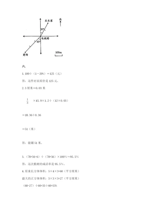 小学六年级数学摸底考试题【历年真题】.docx