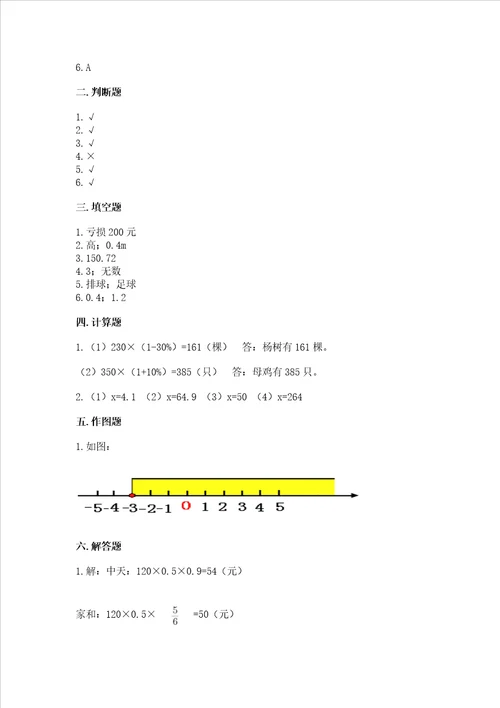 小学六年级下册数学期末测试卷（全优）word版