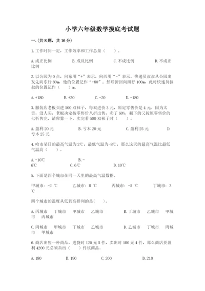 小学六年级数学摸底考试题精品（能力提升）.docx