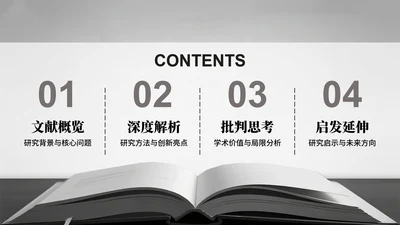 黑灰色简约风学术会议文献汇报PPT模板