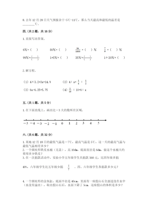 小学毕业班数学检测卷附答案【满分必刷】.docx