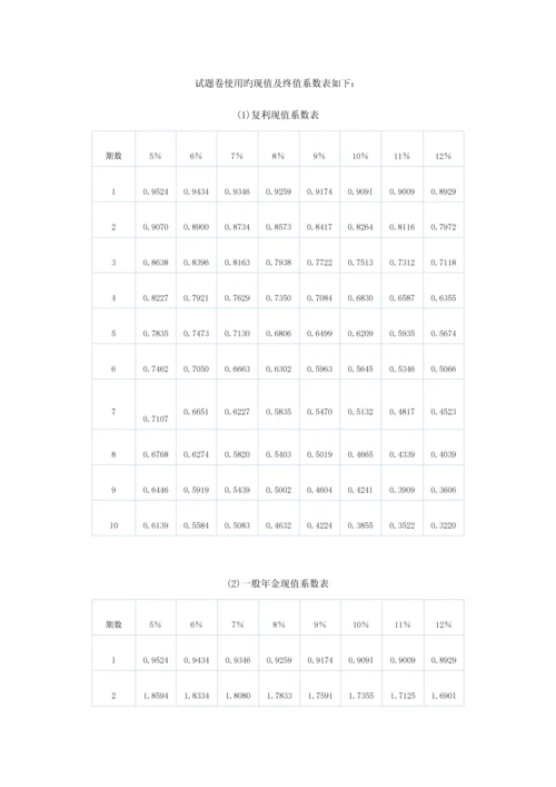 2023年注册会计师考试财管试题.docx