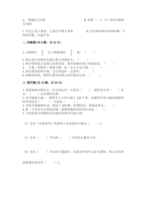 2022六年级上册数学期末考试试卷带答案ab卷.docx