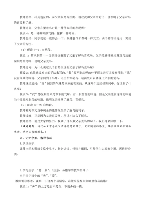 23 父亲、树林和鸟    教案（2课时，含作业设计有答案）