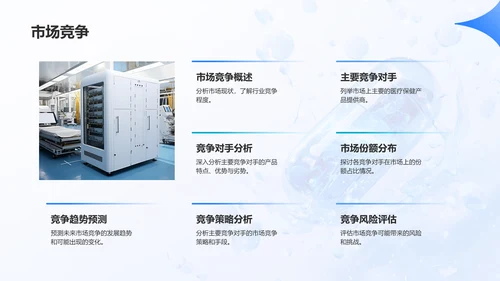 蓝色渐变风医疗保健产品介绍PPT模板