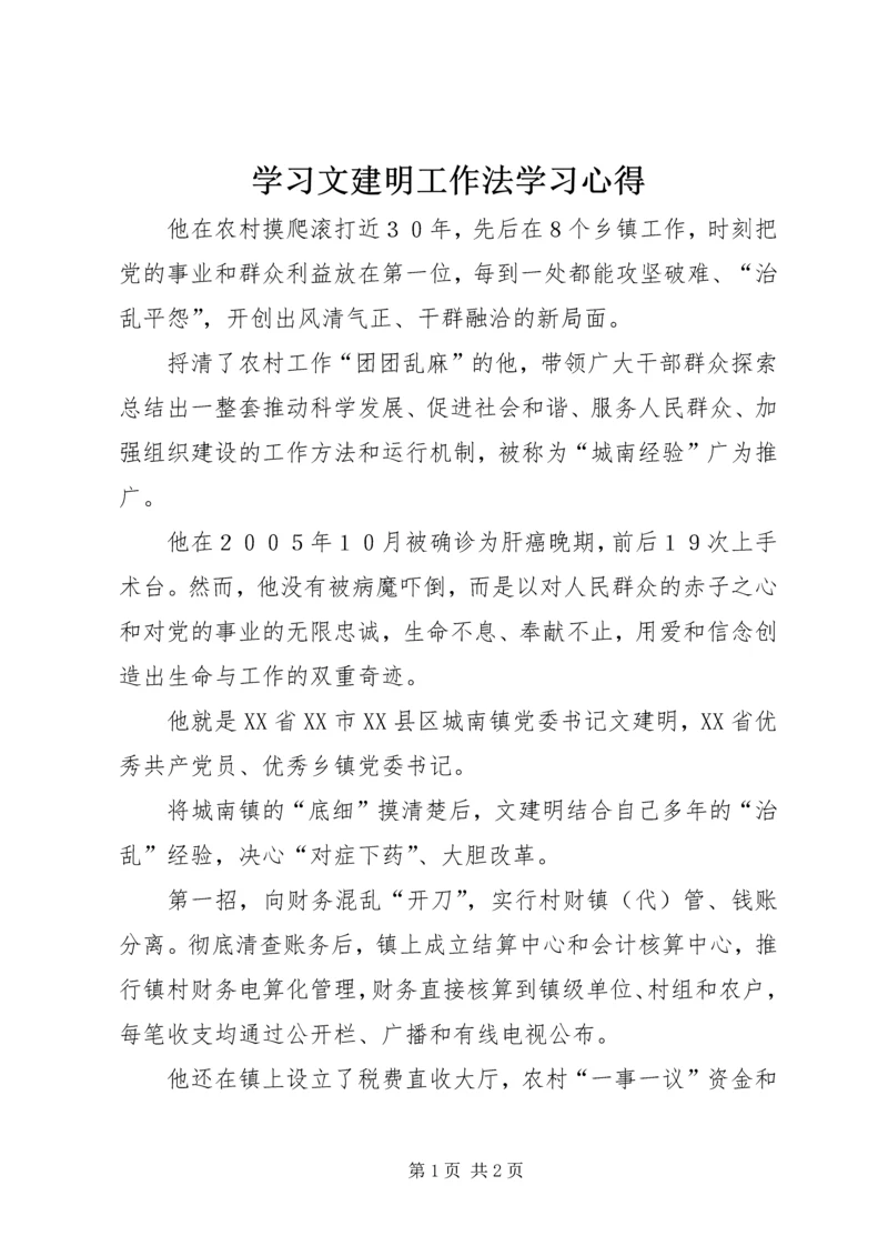 学习文建明工作法学习心得.docx