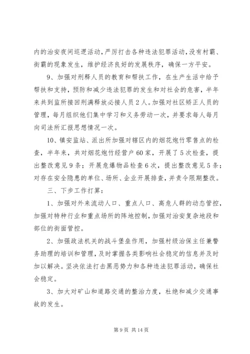 乡镇综治维稳半年工作总结.docx