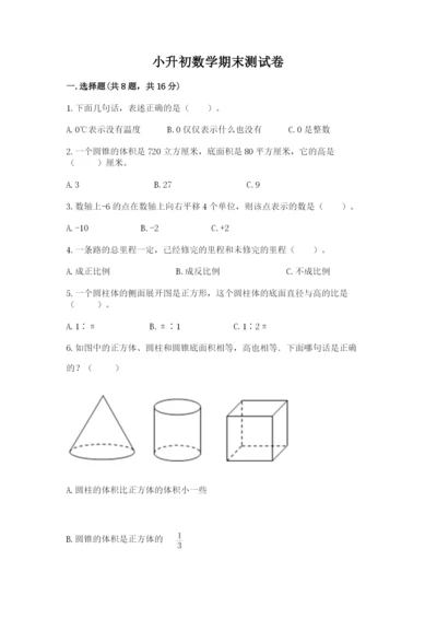 小升初数学期末测试卷精品【各地真题】.docx