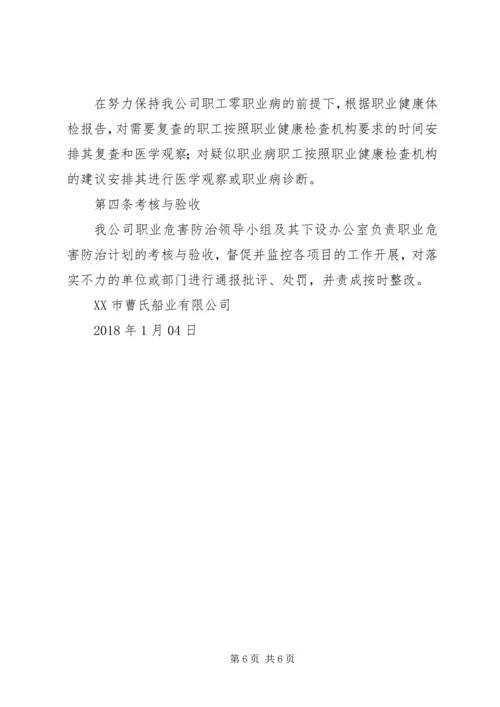 XX年度职业病防治计划与实施方案.docx