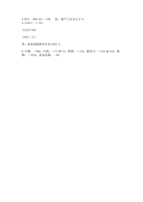 人教版六年级下册数学期末测试卷含答案【达标题】.docx