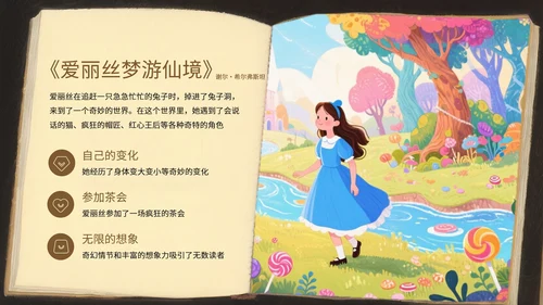黄色插画风经典绘本故事汇PPT